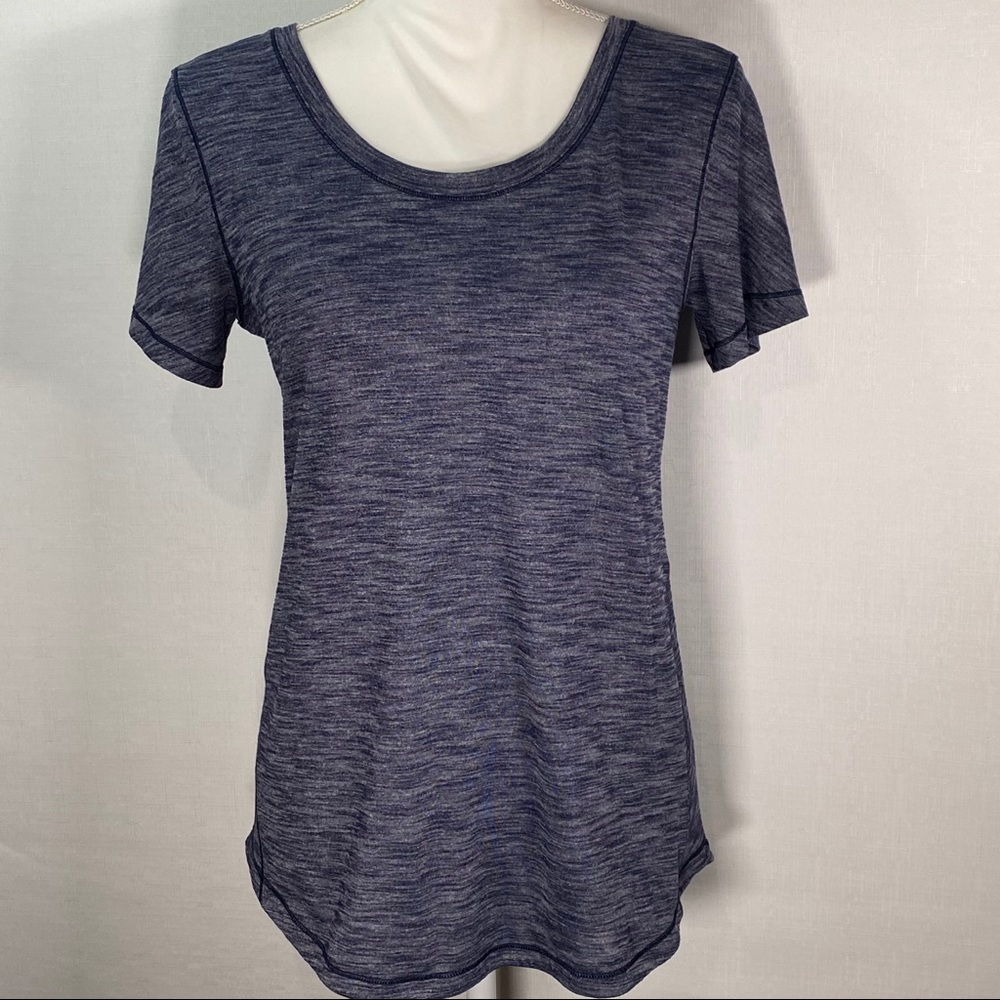 Lululemon Heather Blue Short Sleeve Gym Top
